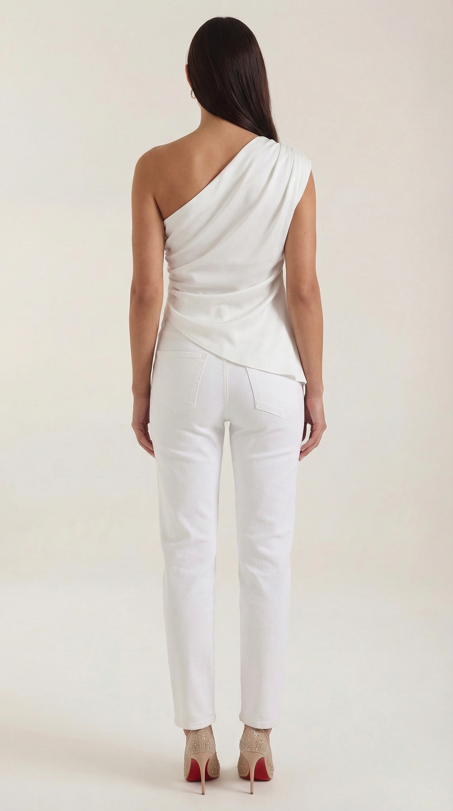 One-Shoulder Sleeveless Top - Lightweight Fabric - Casual Wear - Perfect for Summer Outings