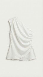 One-Shoulder Sleeveless Top - Lightweight Fabric - Casual Wear - Perfect for Summer Outings