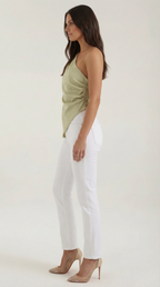 One-Shoulder Sleeveless Top - Lightweight Fabric - Casual Wear - Perfect for Summer Outings