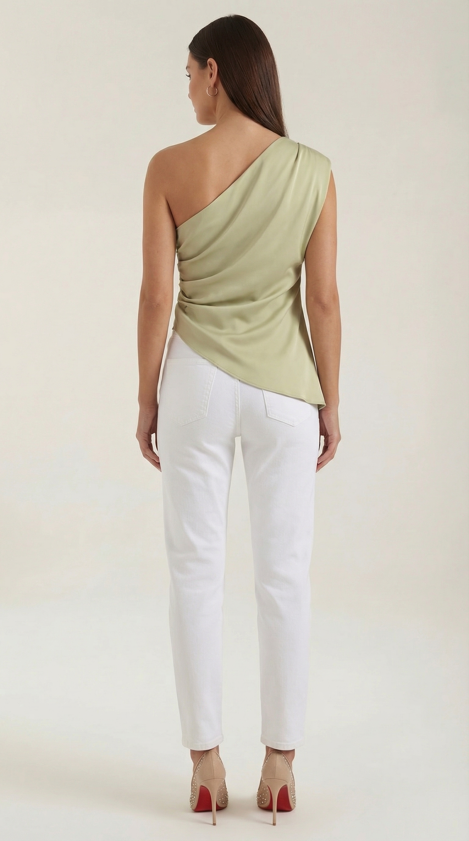 One-Shoulder Sleeveless Top - Lightweight Fabric - Casual Wear - Perfect for Summer Outings