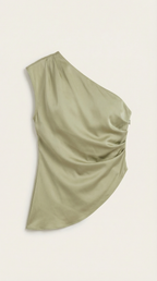 One-Shoulder Sleeveless Top - Lightweight Fabric - Casual Wear - Perfect for Summer Outings