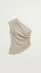 One-Shoulder Sleeveless Top - Lightweight Fabric - Casual Wear - Perfect for Summer Outings