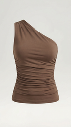 One-Shoulder Sleeveless Top for Women - Lightweight Fabric, Casual Style, Perfect for Summer Outings and Events