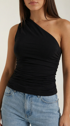 One-Shoulder Sleeveless Top for Women - Lightweight Fabric, Casual Style, Perfect for Summer Outings and Events