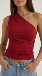 One-Shoulder Sleeveless Top for Women - Lightweight Fabric, Casual Style, Perfect for Summer Outings and Events