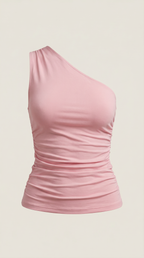 One-Shoulder Sleeveless Top for Women - Lightweight Fabric, Casual Style, Perfect for Summer Outings and Events