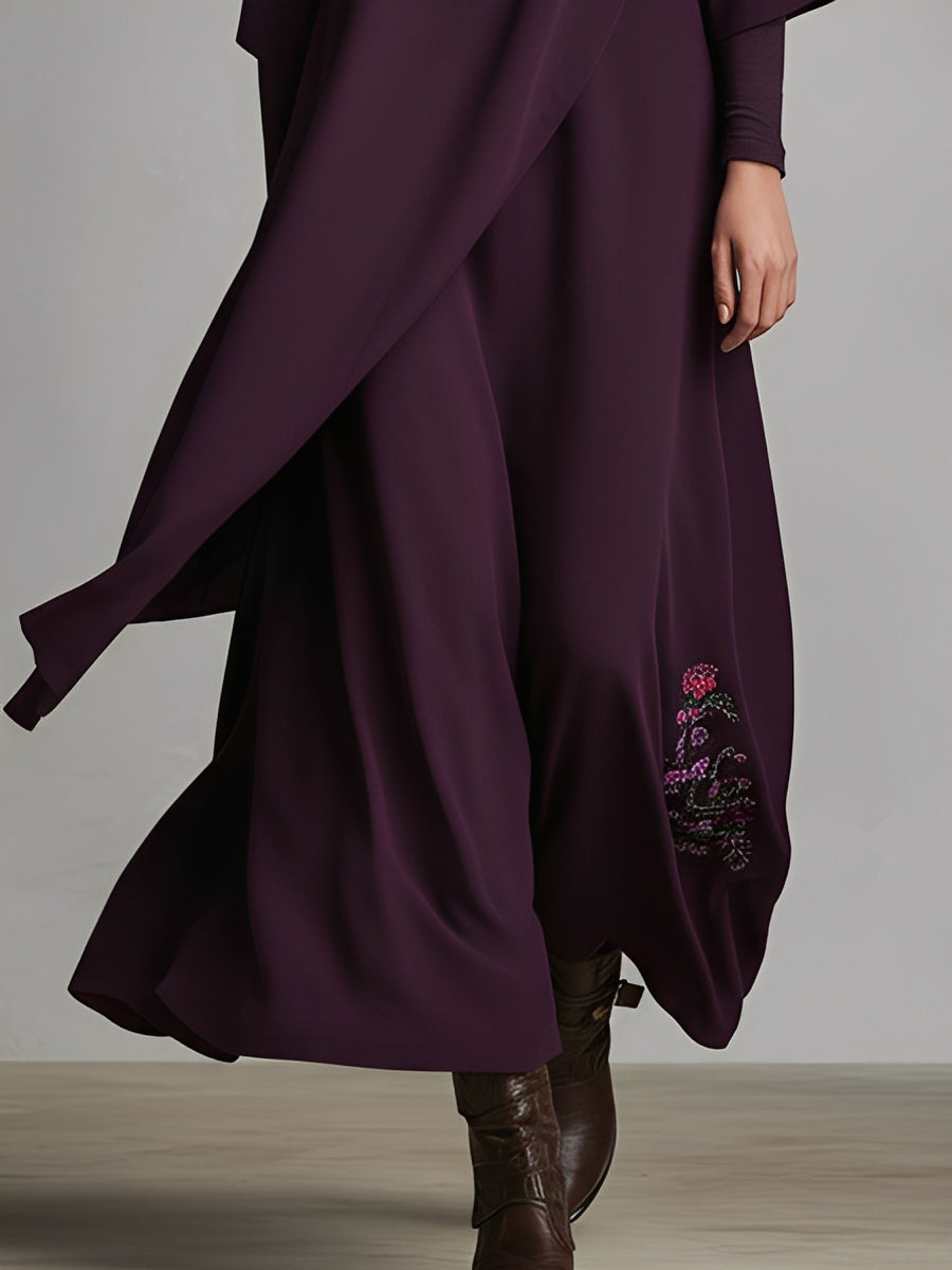 Plum Cotton-Blend Jersey Maxi Dress Women UK – Wedding Guest Garden Party Evening Gown