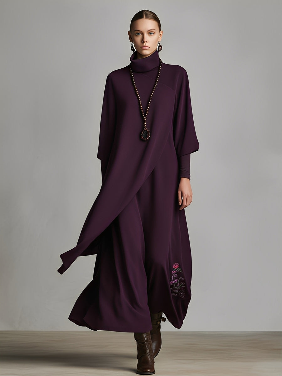 Plum Cotton-Blend Jersey Maxi Dress Women UK – Wedding Guest Garden Party Evening Gown