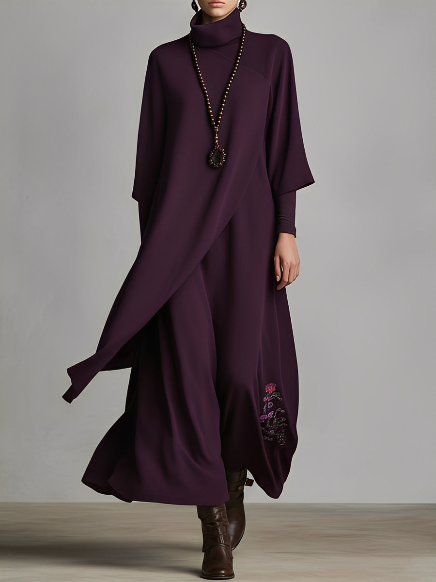 Plum Cotton-Blend Jersey Maxi Dress Women UK – Wedding Guest Garden Party Evening Gown