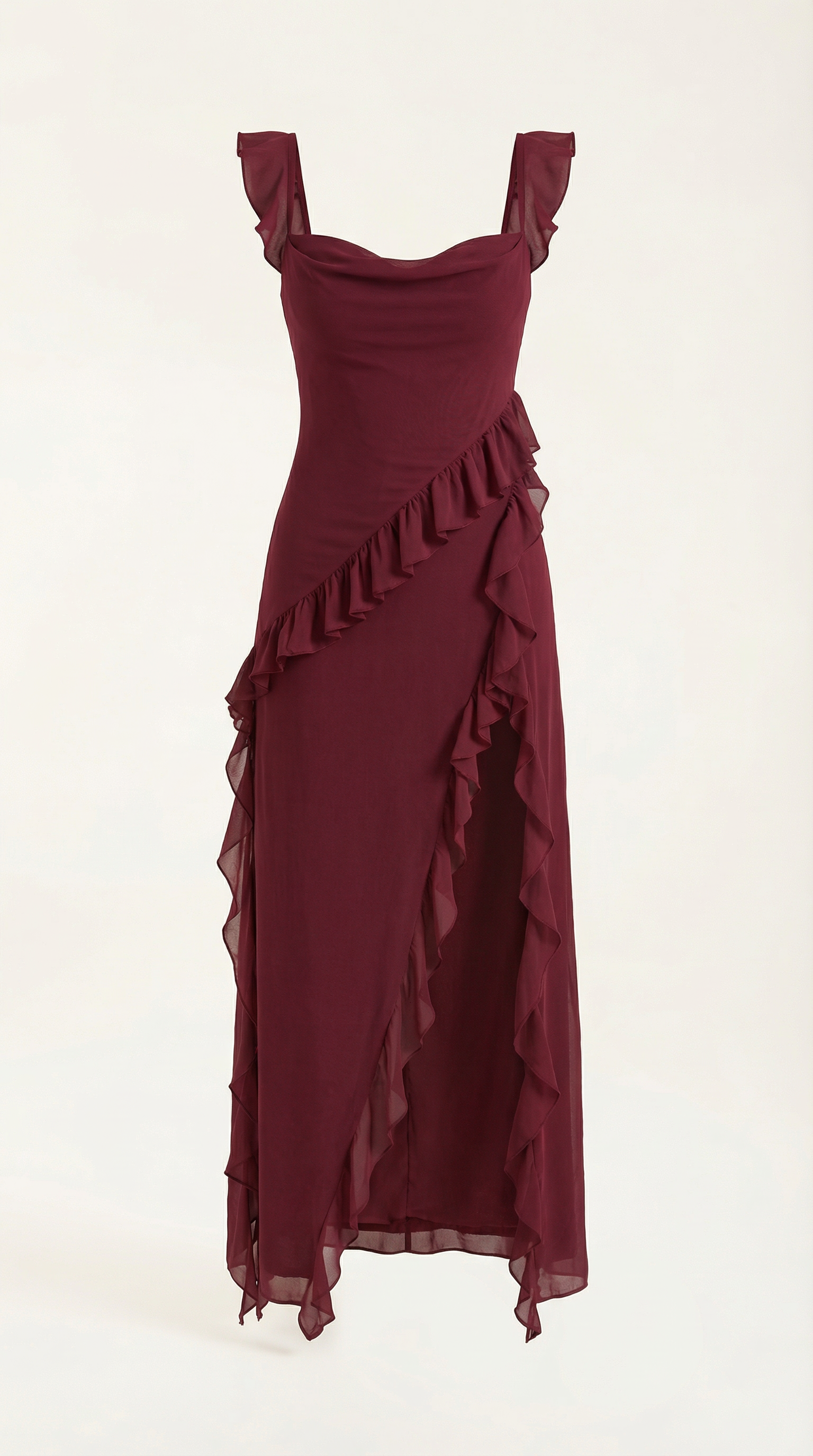 Ruffled Maxi Dress for Women - Lightweight Fabric, Elegant Design, Perfect for Summer Events and Casual Outings