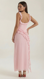 Ruffled Maxi Dress for Women - Lightweight Fabric, Elegant Design, Perfect for Summer Events and Casual Outings