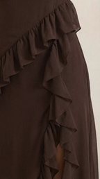 Ruffled Maxi Dress for Women - Lightweight Fabric, Elegant Design, Perfect for Summer Events and Casual Outings