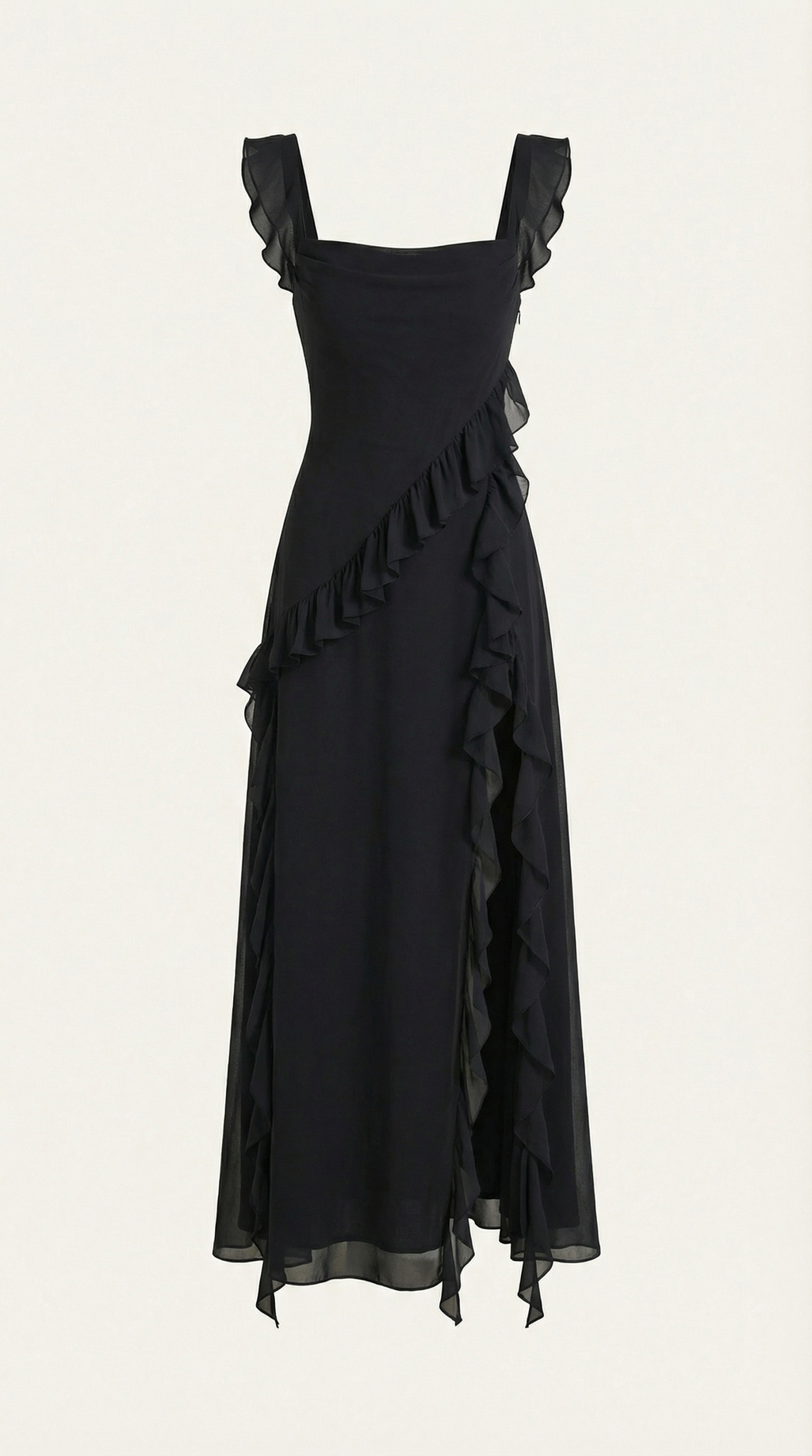 Ruffled Maxi Dress for Women - Lightweight Fabric, Elegant Design, Perfect for Summer Events and Casual Outings