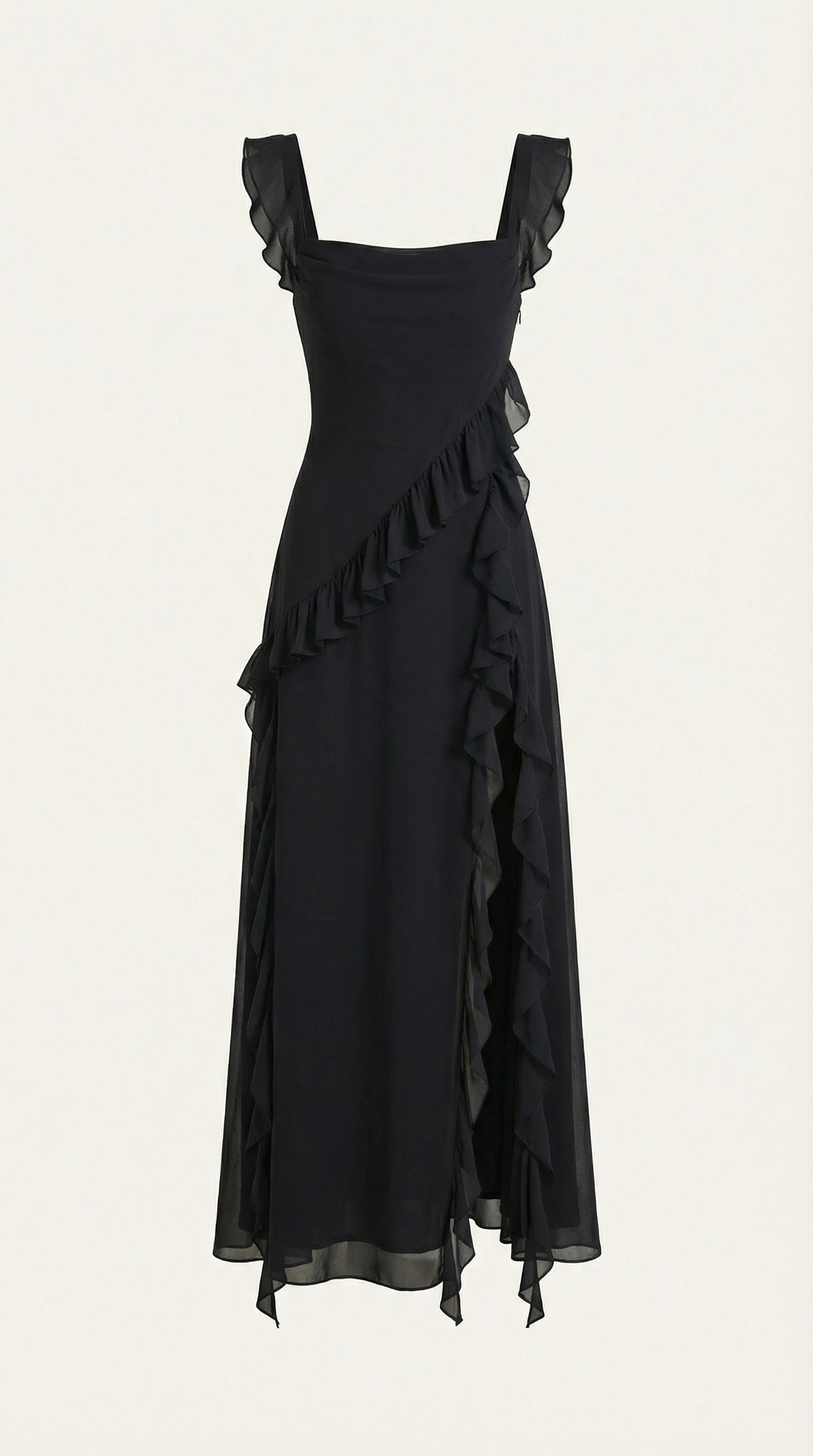 Ruffled Maxi Dress for Women - Lightweight Fabric, Elegant Design, Perfect for Summer Events and Casual Outings