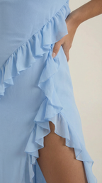 Ruffled Maxi Dress for Women - Lightweight Fabric, Elegant Design, Perfect for Summer Events and Casual Outings
