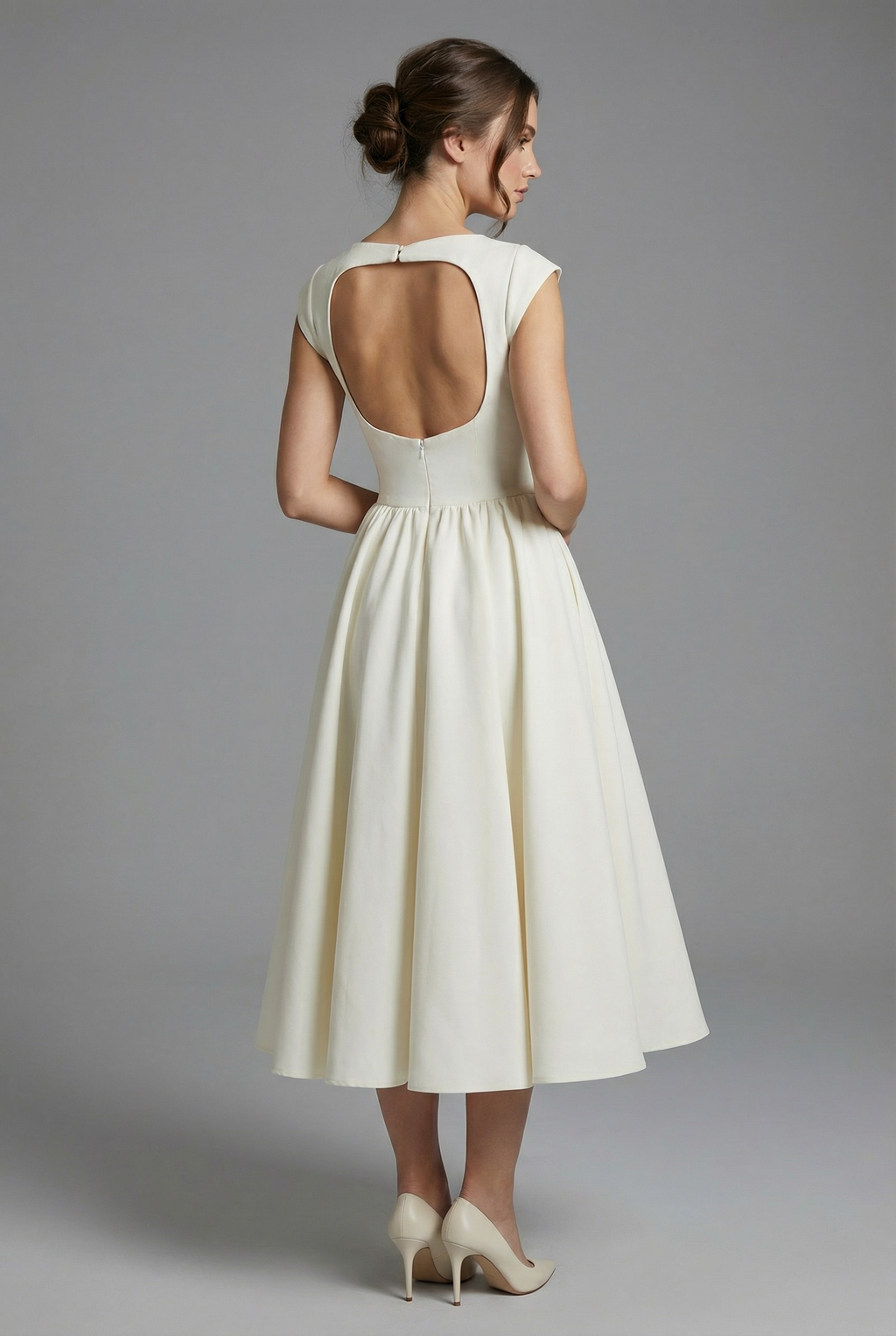 Sleeveless High Waist Midi Dress for Women - Elegant Ascot Style