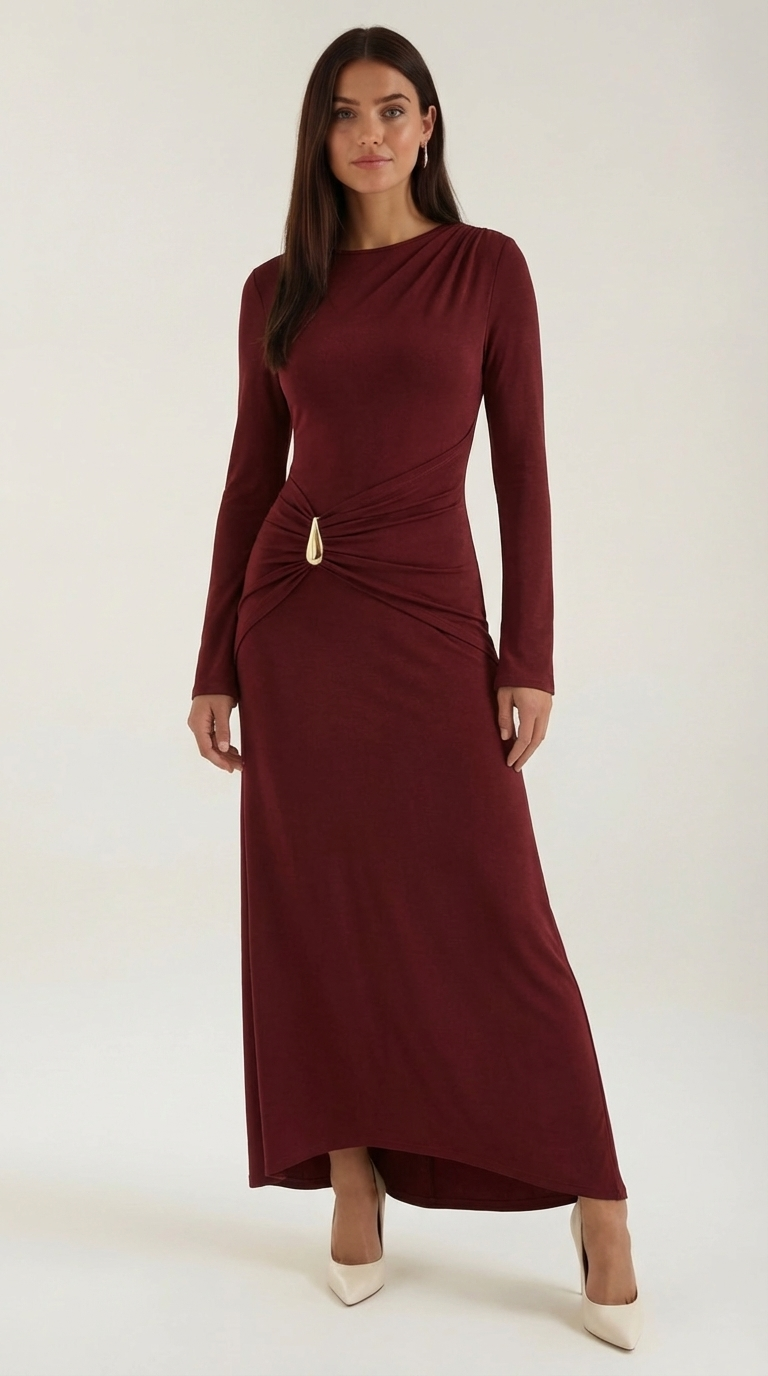 Soft Jersey Maxi Dress | Long Sleeve | Casual & Formal Wear | Comfortable and Versatile for Any Occasion