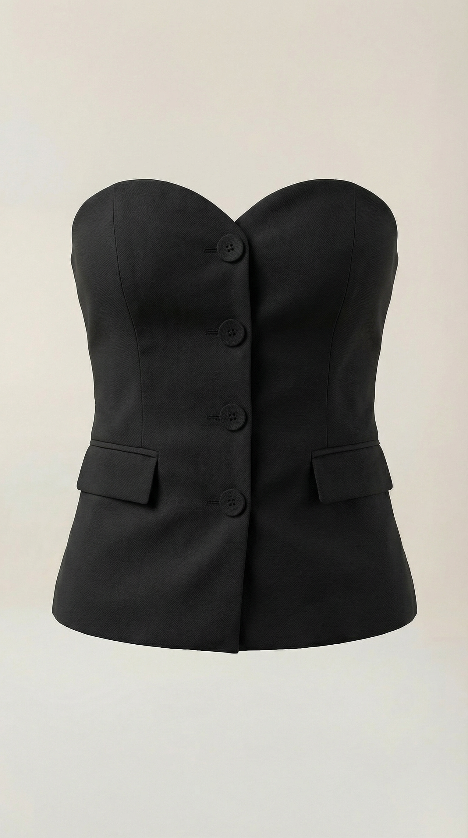 Strapless Blazer Top in Lightweight Fabric - Chic Sleeveless Design for Casual or Formal Wear