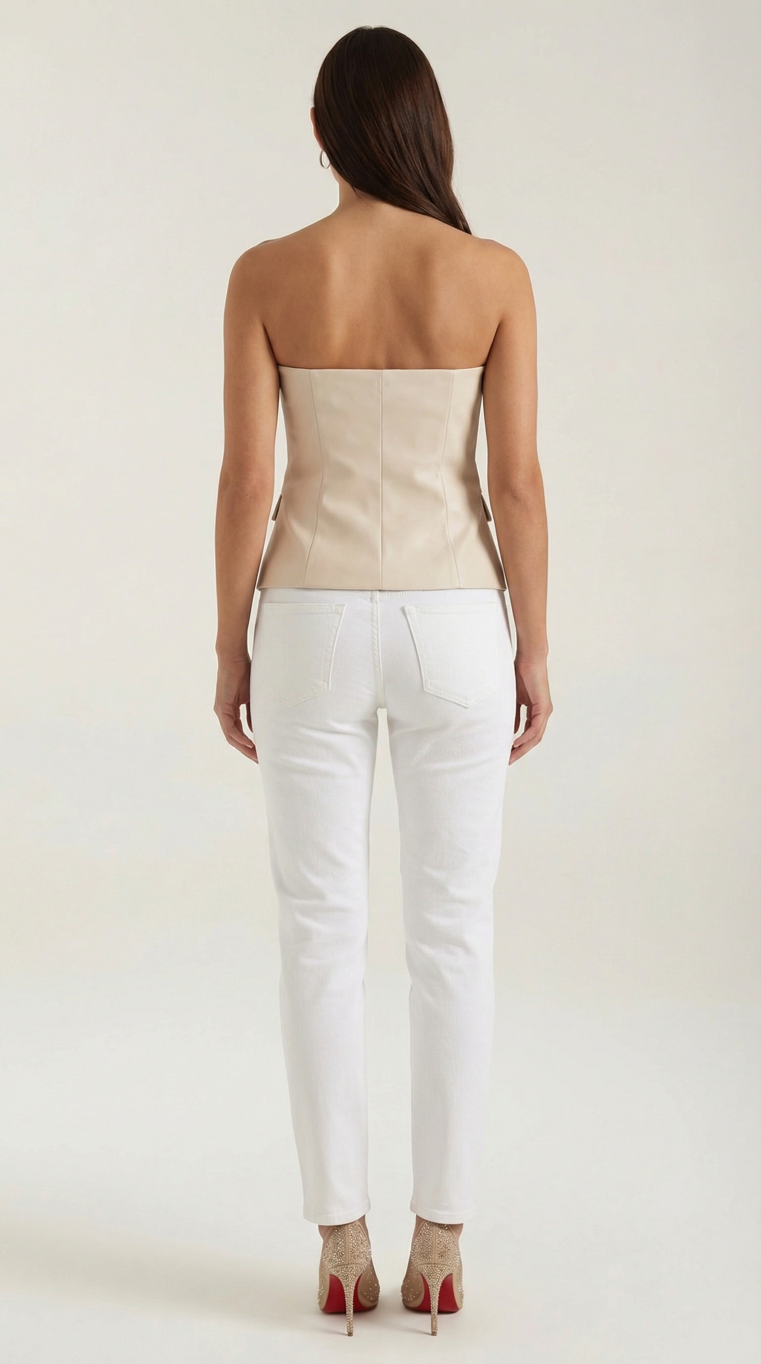 Strapless Blazer Top in Lightweight Fabric - Chic Sleeveless Design for Casual or Formal Wear