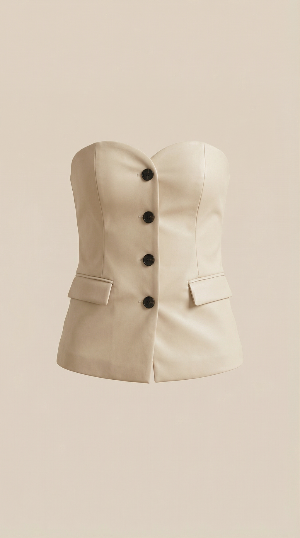Strapless Blazer Top in Lightweight Fabric - Chic Sleeveless Design for Casual or Formal Wear