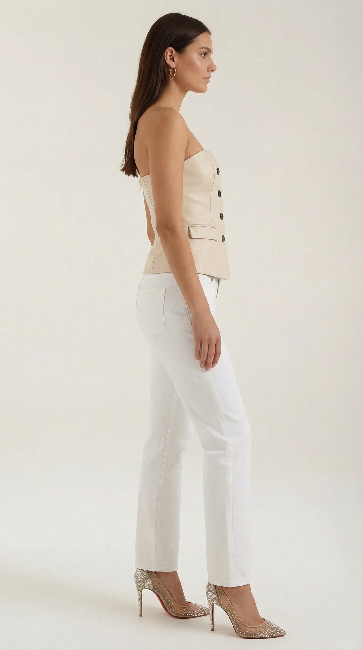 Strapless Blazer Top in Lightweight Fabric - Chic Sleeveless Design for Casual or Formal Wear