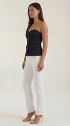 Strapless Blazer Top in Lightweight Fabric - Chic Sleeveless Design for Casual or Formal Wear