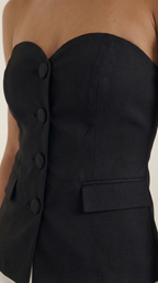 Strapless Blazer Top in Lightweight Fabric - Chic Sleeveless Design for Casual or Formal Wear