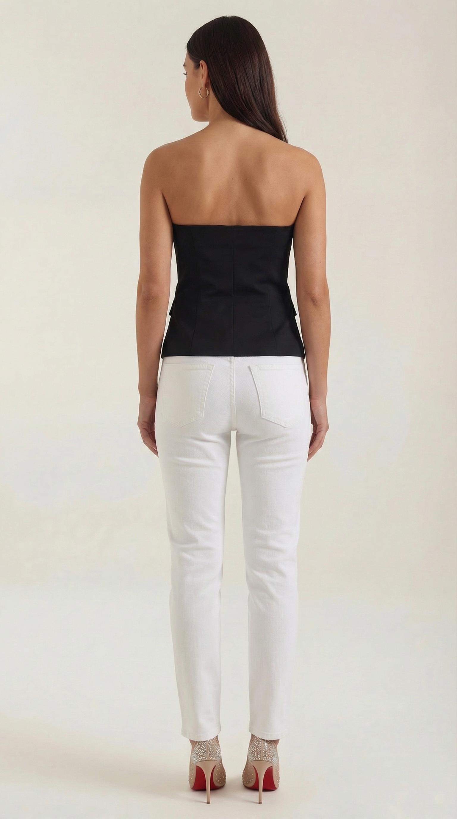 Strapless Blazer Top in Lightweight Fabric - Chic Sleeveless Design for Casual or Formal Wear