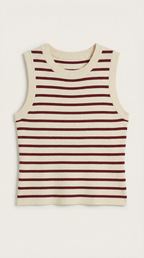 Striped Cotton Tank Top for Women - Casual Sleeveless Summer Wear - Lightweight and Breathable Design