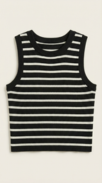 Striped Cotton Tank Top for Women - Casual Sleeveless Summer Wear - Lightweight and Breathable Design