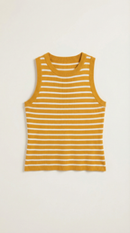 Striped Cotton Tank Top for Women - Casual Sleeveless Summer Wear - Lightweight and Breathable Design