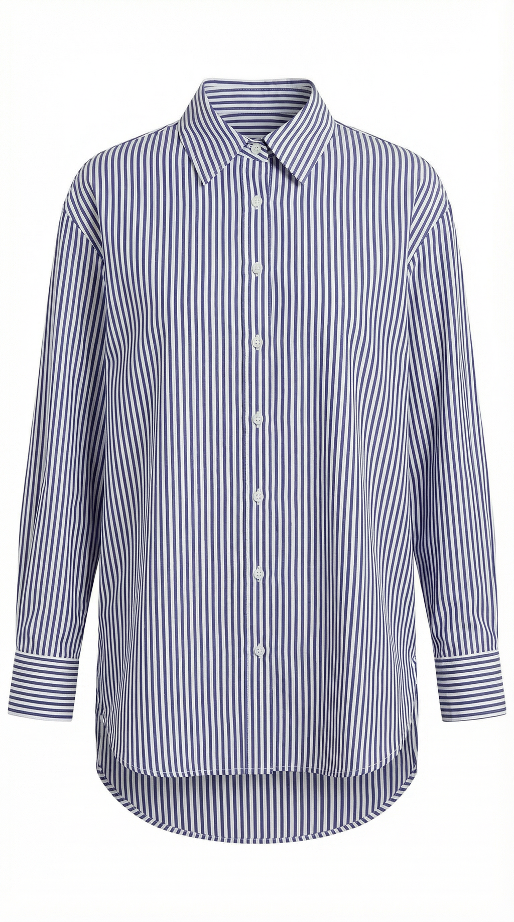 Striped Long Sleeve Blouse for Women - Lightweight Cotton Blend - Casual or Office Wear - Versatile and Stylish Top