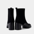 Suede Ankle Boots for Women - Classy Block Heel Design for Casual or Dressy Occasions