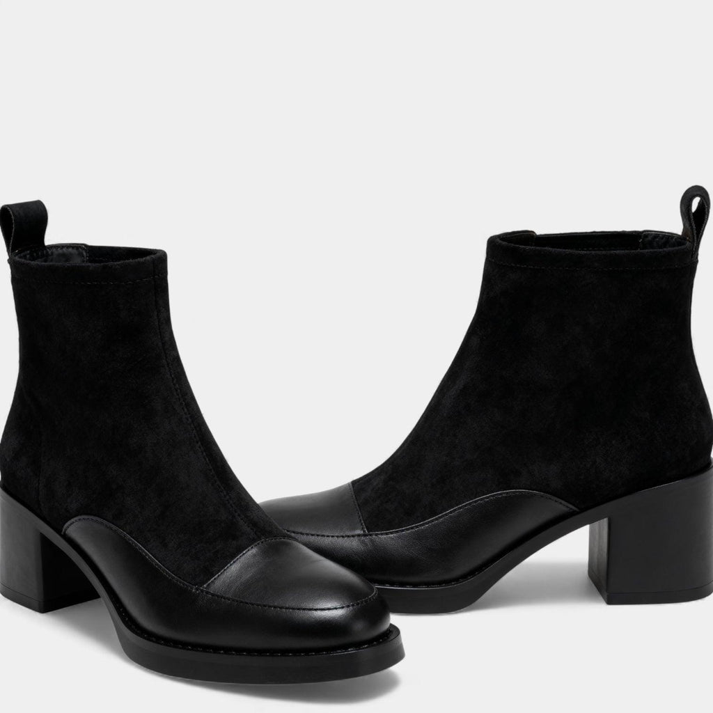 Suede Ankle Boots for Women - Classy Block Heel Design for Casual or Dressy Occasions