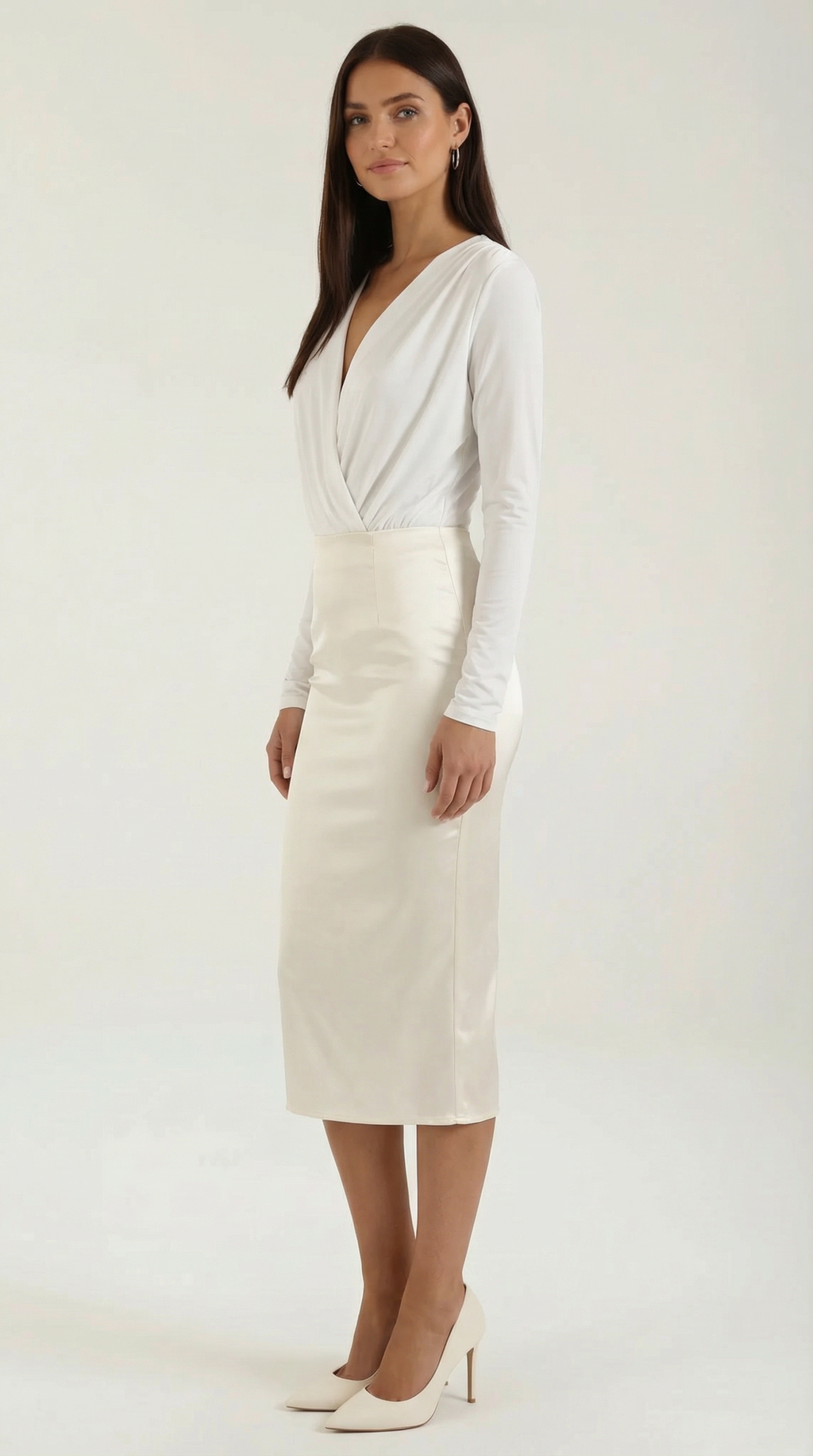 V-Neck Body Blouse for Women - Lightweight Fabric, Casual Style, Perfect for Everyday Wear