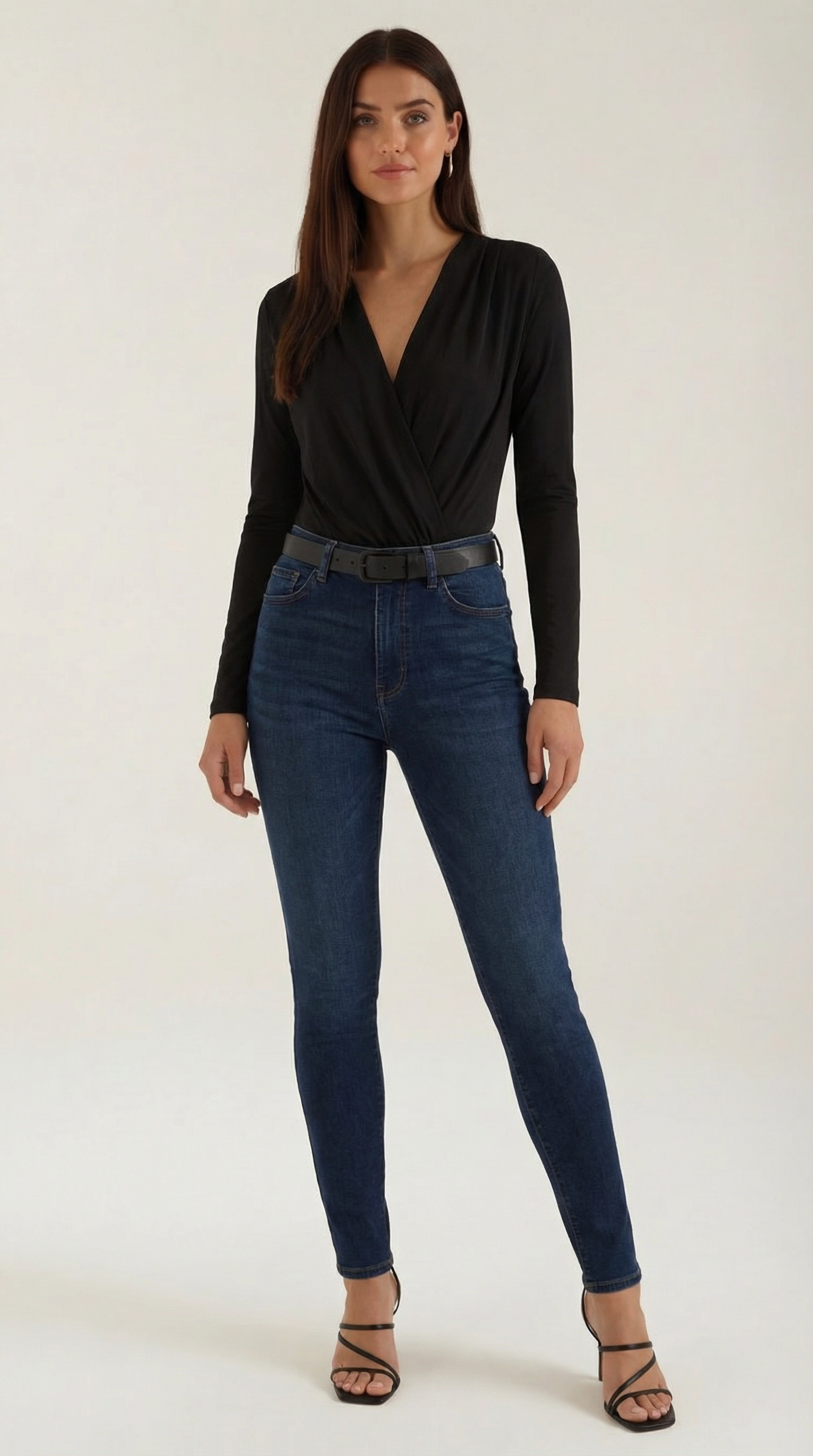 V-Neck Body Blouse for Women - Lightweight Fabric, Casual Style, Perfect for Everyday Wear