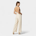 Wide-Leg Jumpsuit for Women - Elegant Evening Wear - Comfortable Fabric - Perfect for Formal Events