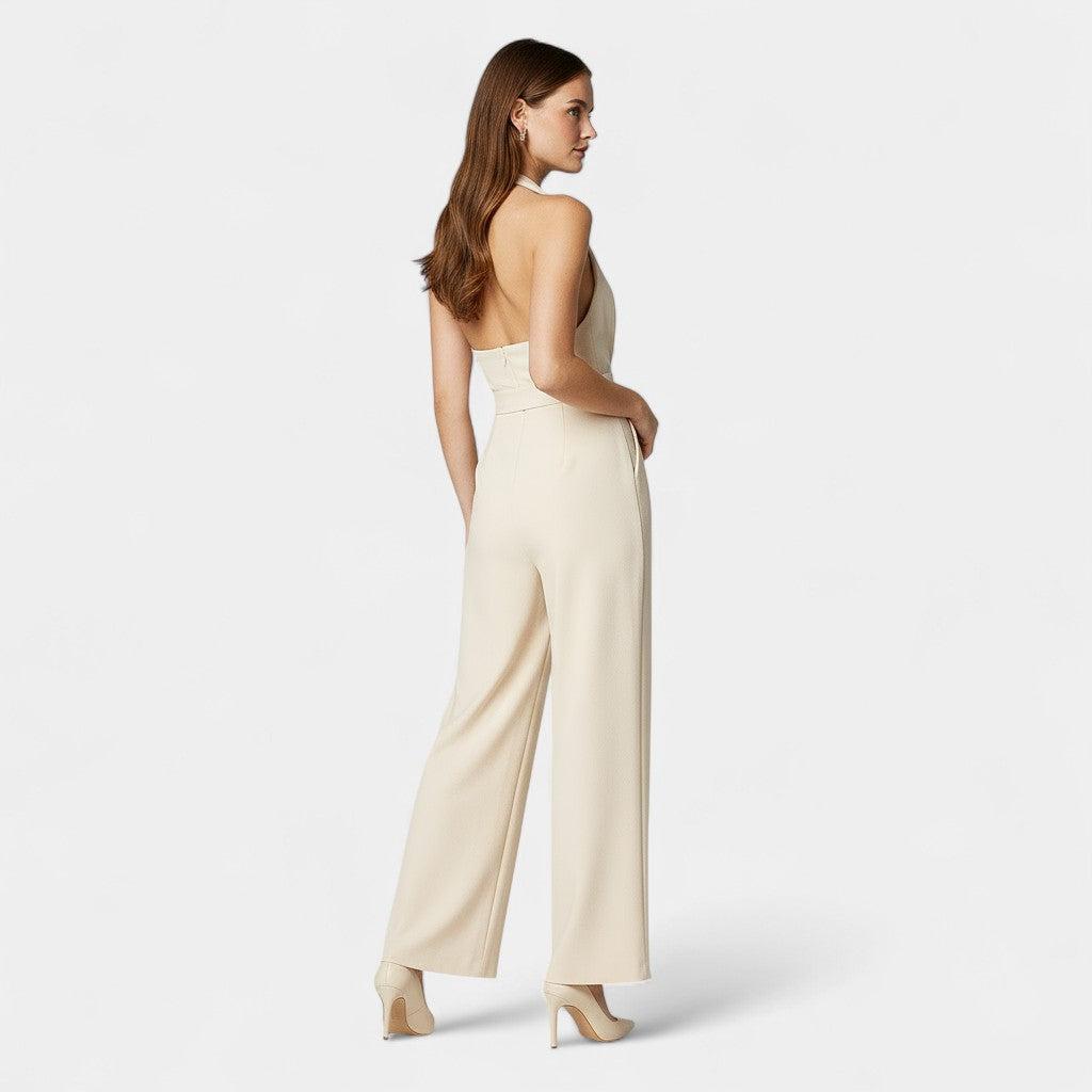 Wide-Leg Jumpsuit for Women - Elegant Evening Wear - Comfortable Fabric - Perfect for Formal Events