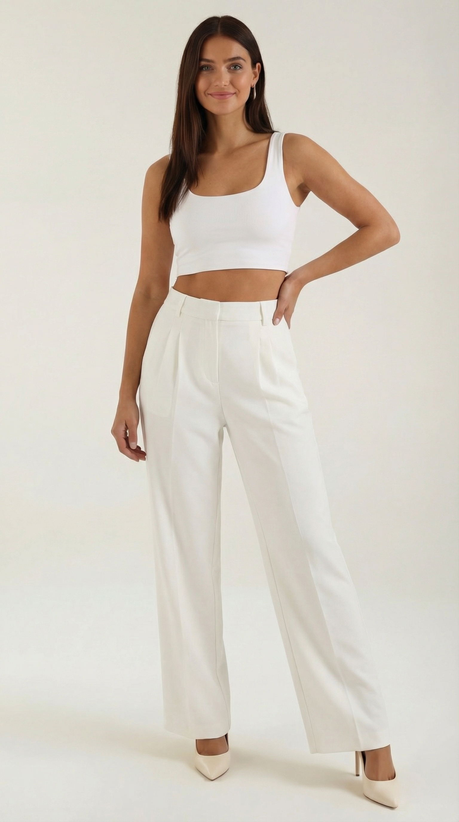 Wide-Leg Office Trousers for Women - Comfortable Stretch Fabric - Professional Style - Versatile Workwear Pants
