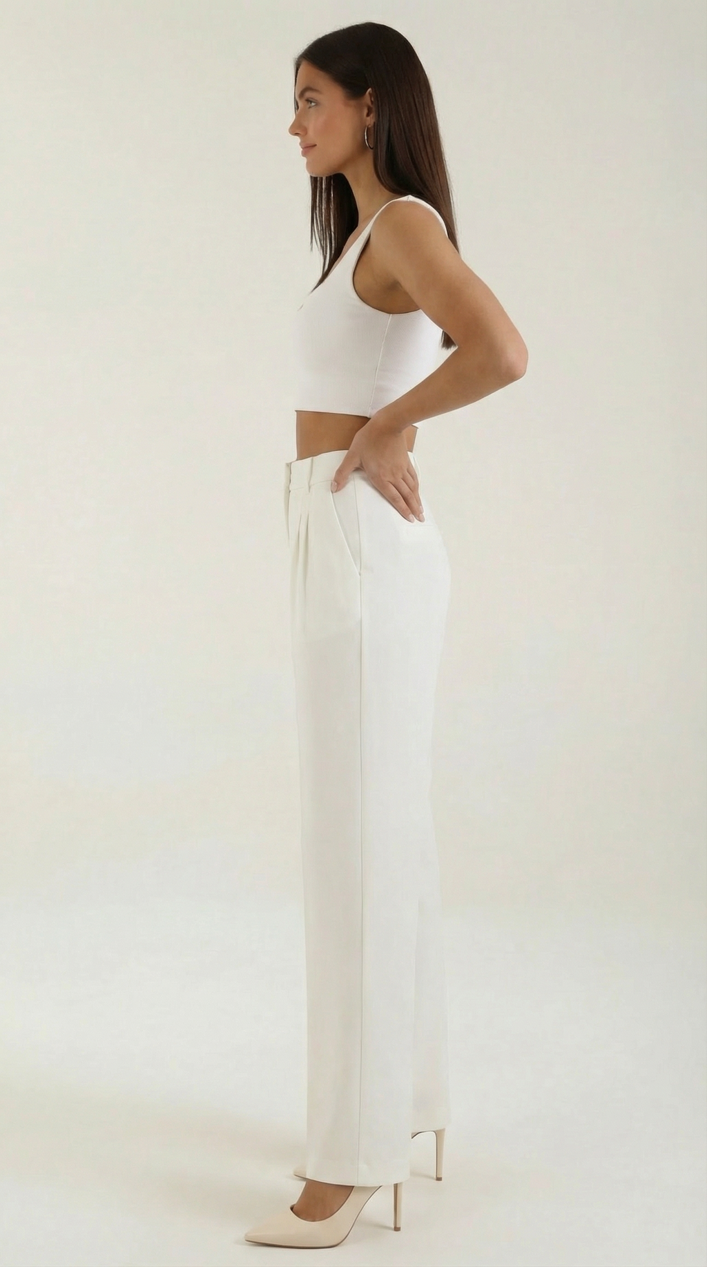 Wide-Leg Office Trousers for Women - Comfortable Stretch Fabric - Professional Style - Versatile Workwear Pants