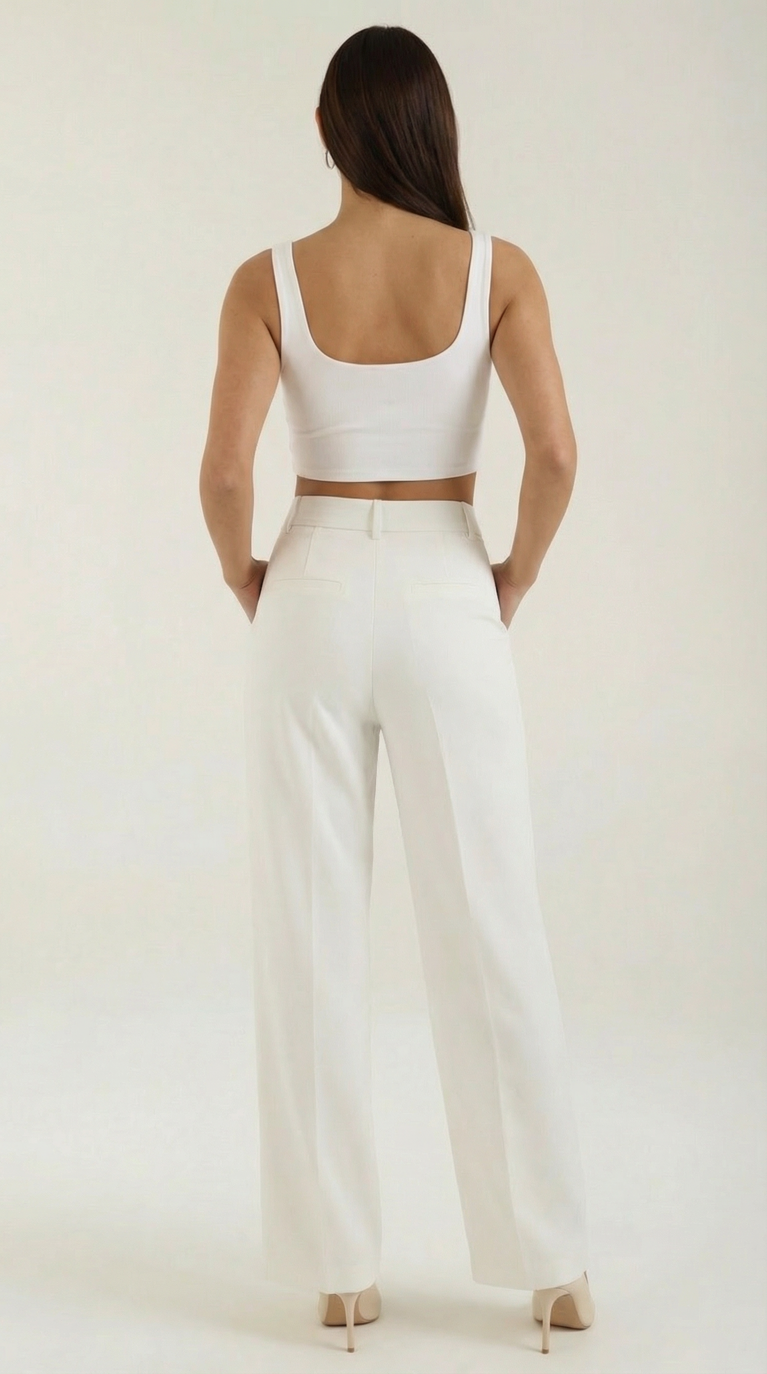 Wide-Leg Office Trousers for Women - Comfortable Stretch Fabric - Professional Style - Versatile Workwear Pants