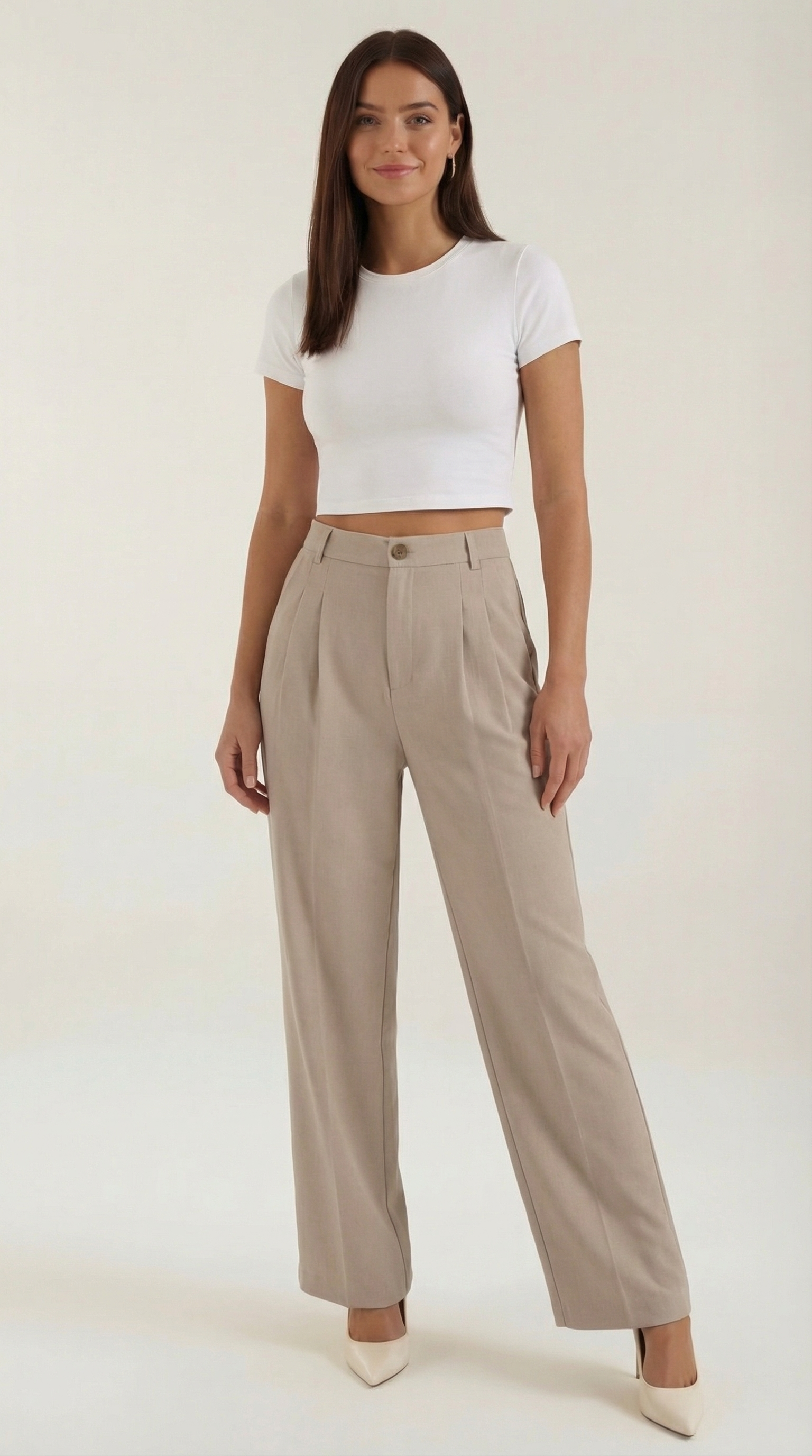 Wide-Leg Office Trousers for Women - Comfortable Stretch Fabric - Professional Style - Versatile Workwear Pants