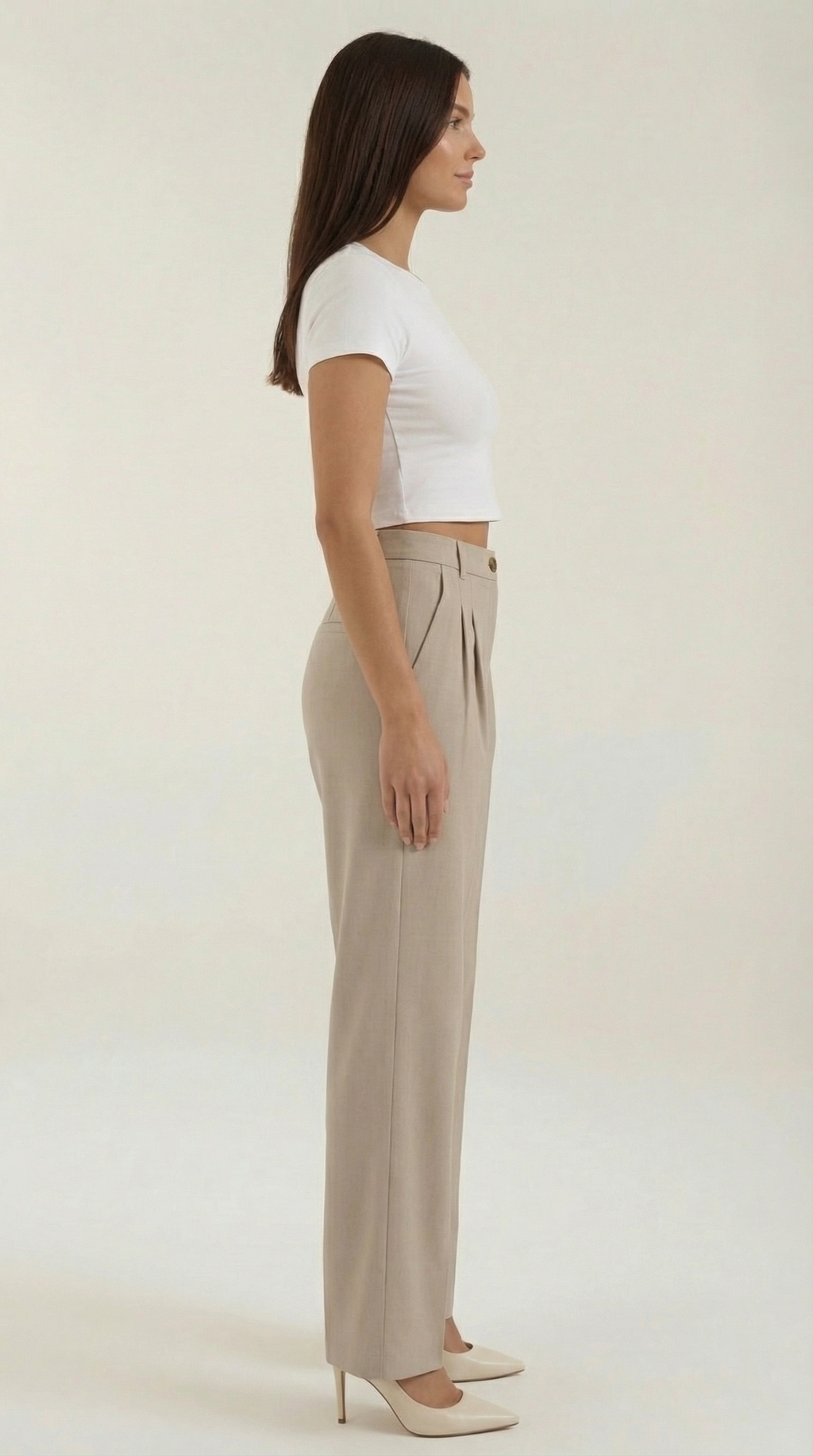 Wide-Leg Office Trousers for Women - Comfortable Stretch Fabric - Professional Style - Versatile Workwear Pants