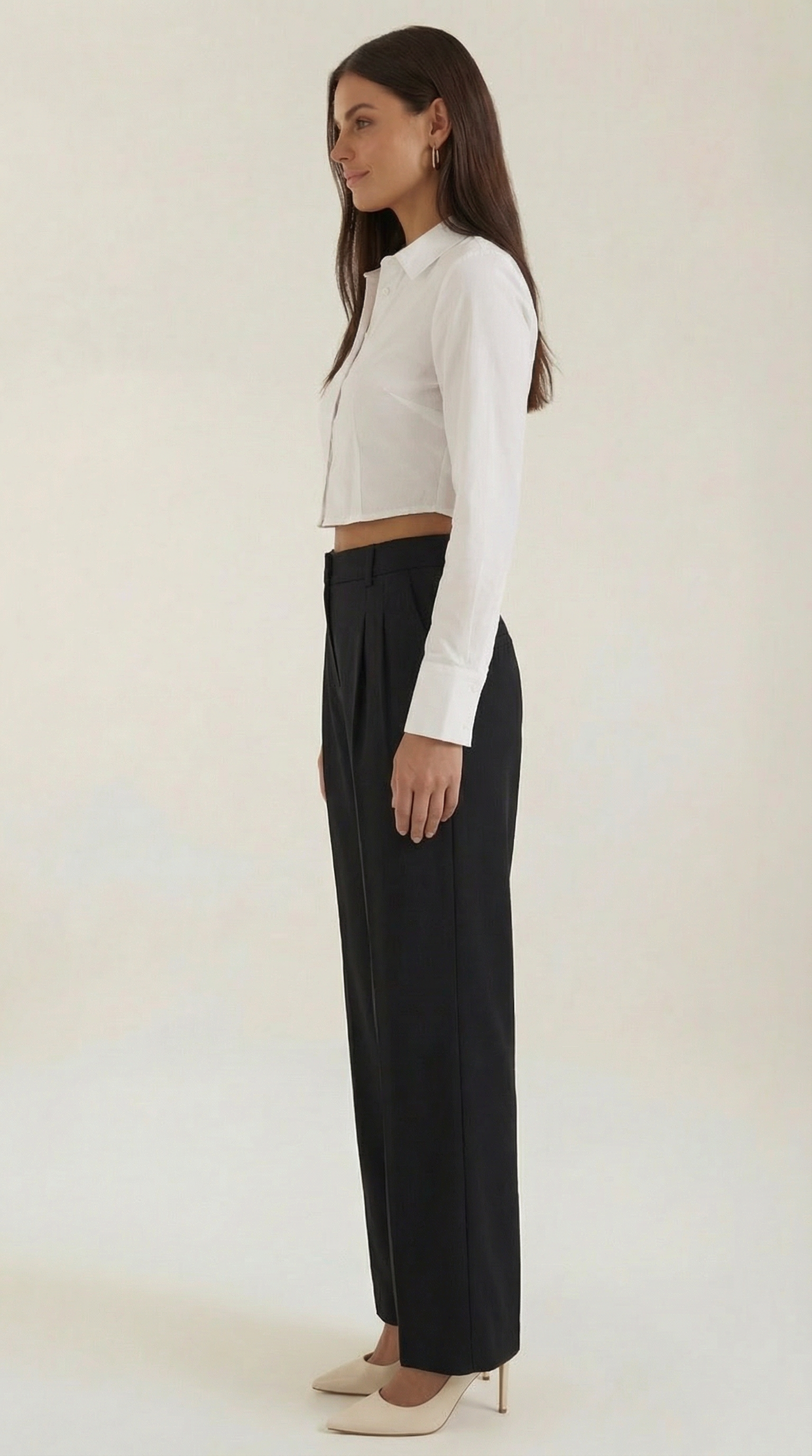 Wide-Leg Office Trousers for Women - Comfortable Stretch Fabric - Professional Style - Versatile Workwear Pants