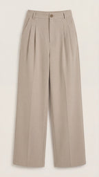 Wide-Leg Office Trousers for Women - Comfortable Stretch Fabric - Professional Style - Versatile Workwear Pants