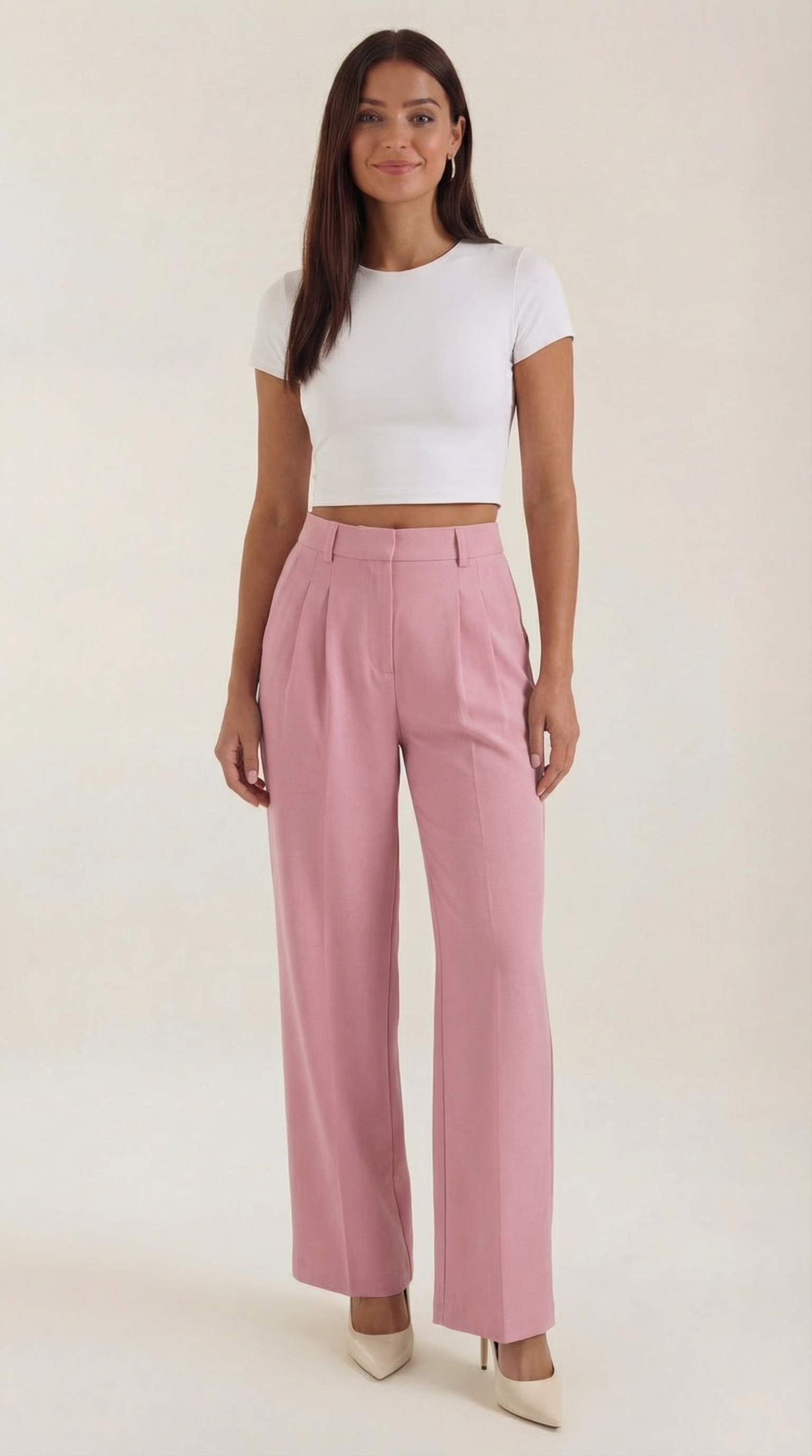 Wide-Leg Office Trousers for Women - Comfortable Stretch Fabric - Professional Style - Versatile Workwear Pants