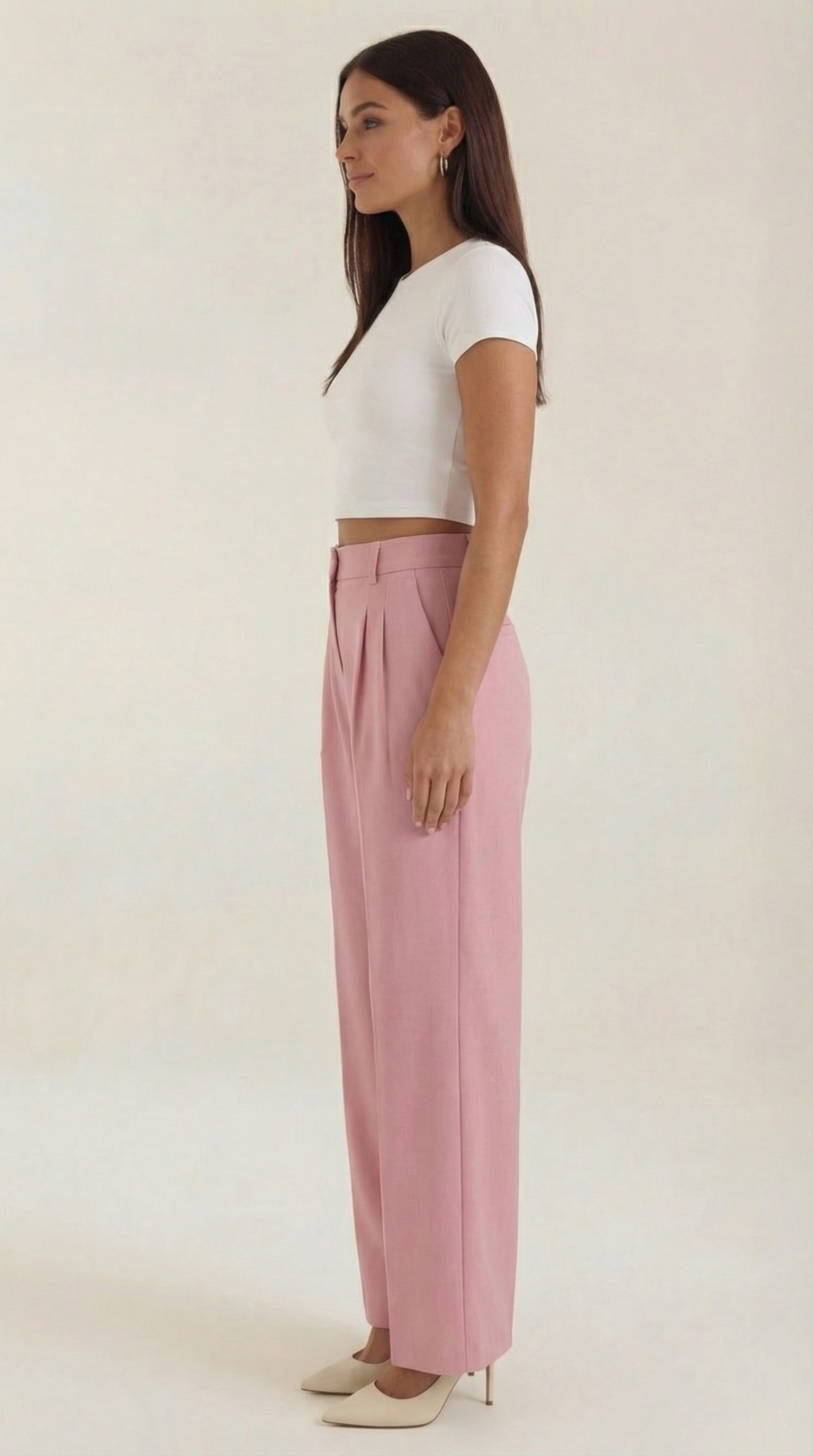Wide-Leg Office Trousers for Women - Comfortable Stretch Fabric - Professional Style - Versatile Workwear Pants