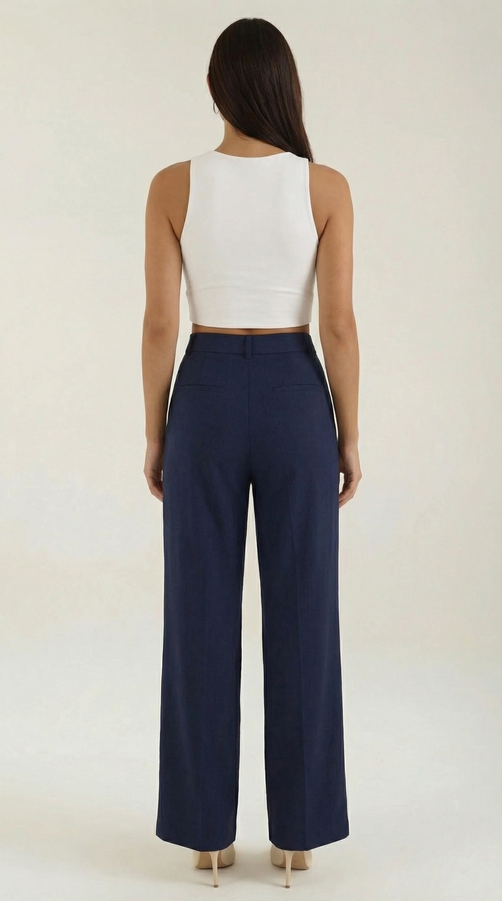 Wide-Leg Office Trousers for Women - Comfortable Stretch Fabric - Professional Style - Versatile Workwear Pants