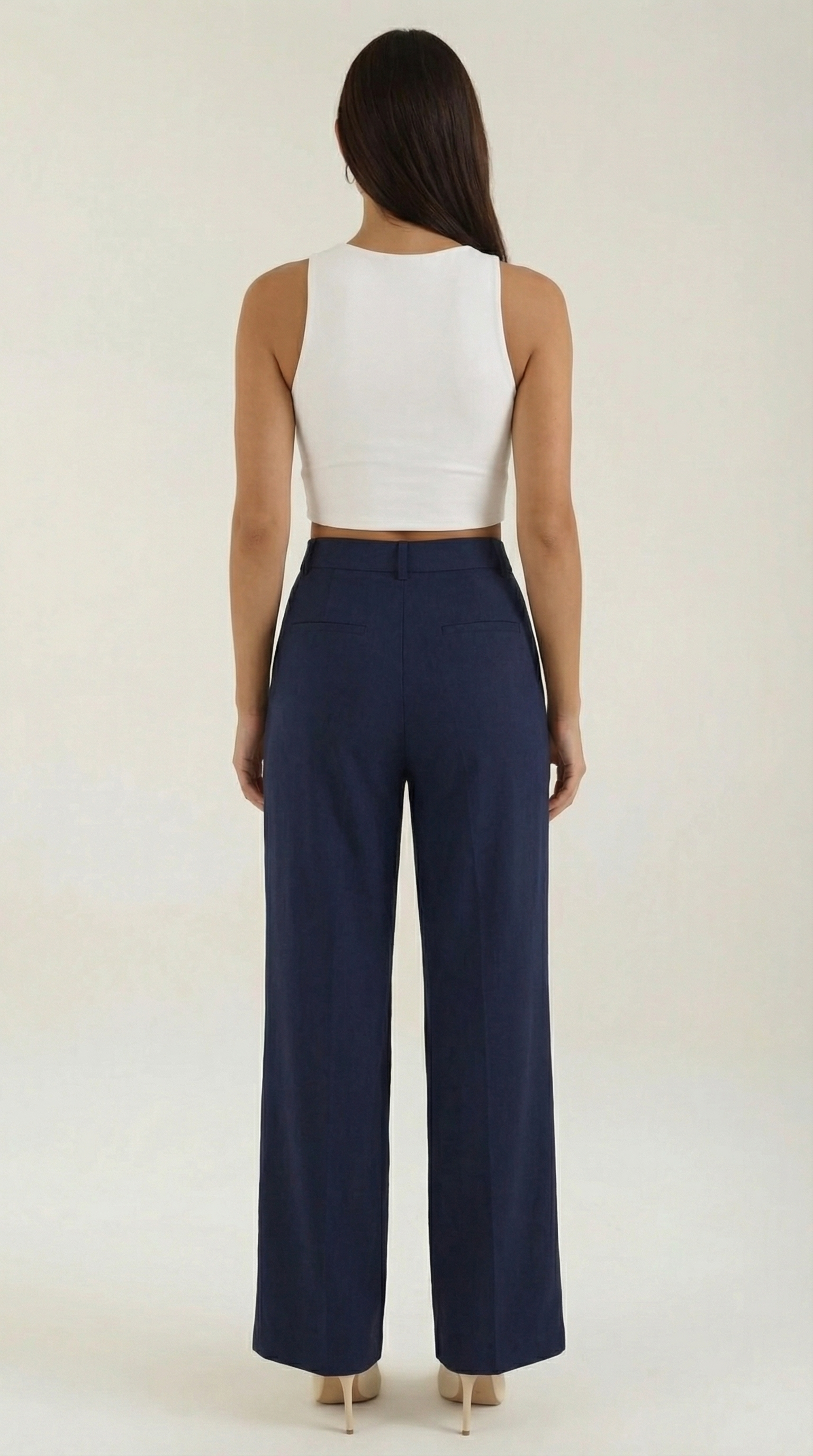 Wide-Leg Office Trousers for Women - Comfortable Stretch Fabric - Professional Style - Versatile Workwear Pants