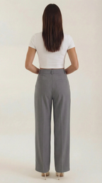 Wide-Leg Office Trousers for Women - Comfortable Stretch Fabric - Professional Style - Versatile Workwear Pants